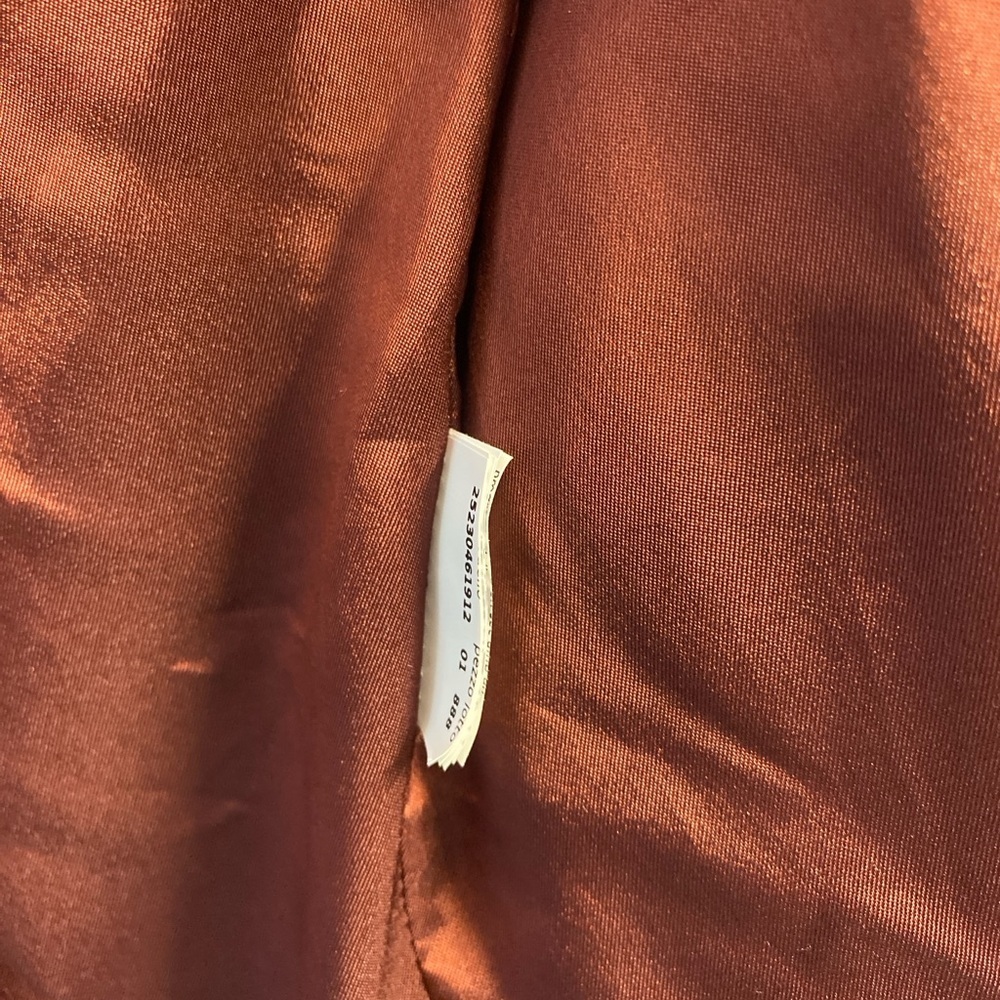Marella By Max Mara Cognac Satin Jacket Size Small Pit 17 - Picture 17 of 17